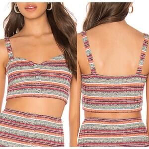 Privacy Please Hope Striped Crop Tank Top Large Vacation Festival Y2K Party